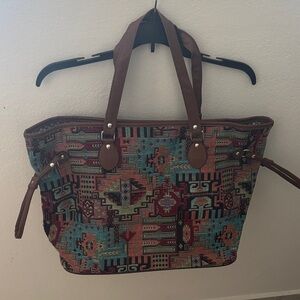 Bohemian Patterned Tote Bag - Multicolor
